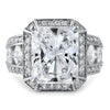 5.85 CTW Cushion CZ Halo Fancy Statement Ring
