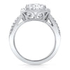 2.5 CTW CZ Cushion Cut Split Shank Halo Ring