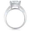3.35 CTW Cushion Cut CZ Solitaire Baguette Ring