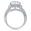 5.85 CTW Cushion CZ Halo Fancy Statement Ring