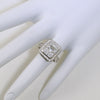 3.45 CTW Rectangular Cushion Cut Halo CZ Ring