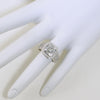 3.95 CTW Asscher Cut Halo Fancy CZ Ring
