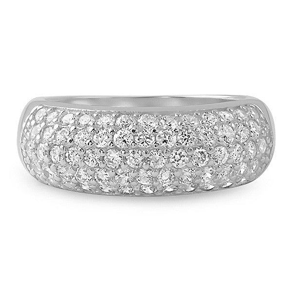 2.25 CTW Sterling Silver Pave' Fashion Ring