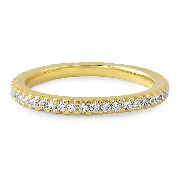 Gold Borderless Thin CZ Eternity Band