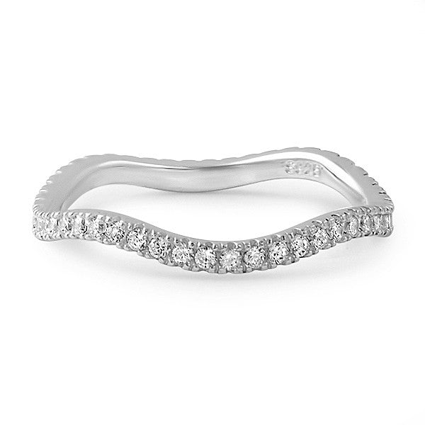 Sterling Silver Curvy CZ Eternity Ring