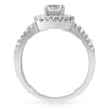 1.00 Carat CZ Halo Split Shank Ring