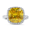 5.5 Carat Canary Cushion Cut CZ Fashion Ring