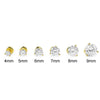 Gold Finish Round Cut CZ Studs Screwback
