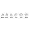 Silver Round Cut CZ Studs Screwback