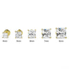 Gold Princess Cut CZ Studs Screwback