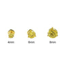 Canary Round Cut CZ Studs Screwback