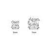 Silver Fancy Princess Cut CZ Studs Screwback