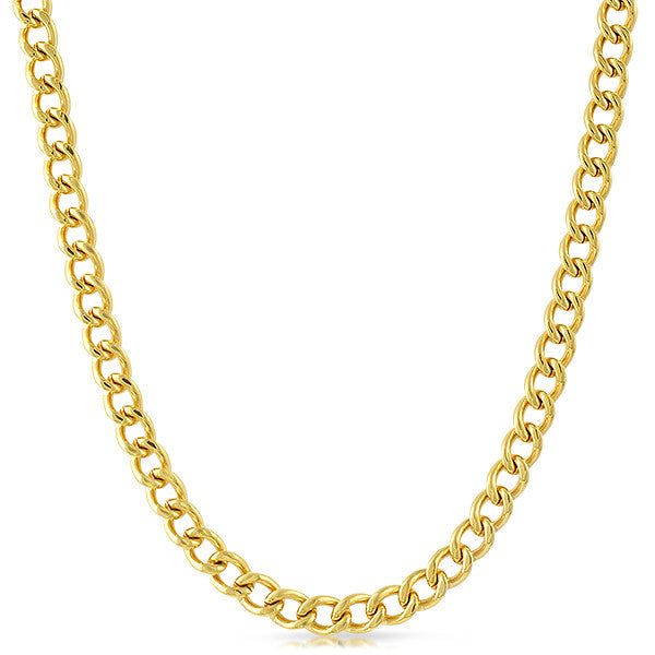 7mm 18K Gold IP Cuban Necklace