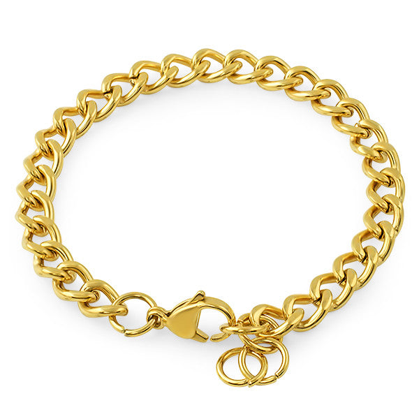 7mm 14K Gold IP Cuban Bracelet