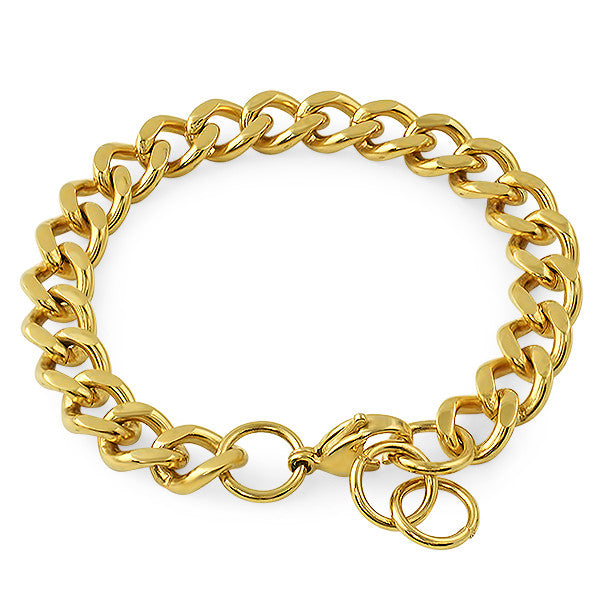 10mm 14K Gold IP Cuban Bracelet