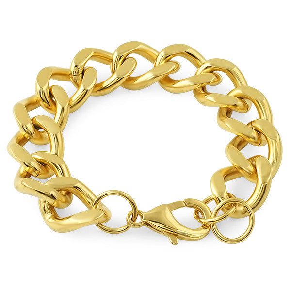 14mm Large Gold Cuban Bracelet