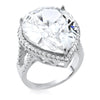 Oversized Crystal Teardrop Statement Ring
