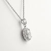 925 Silver Simulated Diamond Oval Pendant Set