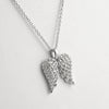 Sterling Silver Signity CZ Angel Wings Necklace