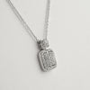 925 Silver Signity CZ Cushion Pendant Set
