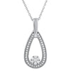Sterling Silver Teardrop Simulated Diamond Pendant