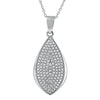 Silver Micropave Concave Teardrop Necklace Set