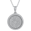 Silver Simulated Diamond Micropave Medallion Set