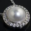 Silver Created Pearl Pendant With Signity CZ Accent