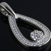 Sterling Silver Teardrop Simulated Diamond Pendant