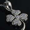 Silver 4 Leaf Clover Signity CZ Necklace
