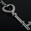 Silver Signity CZ Heart Key Necklace