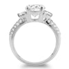 3 Carat Round and Half Moon CZ Engagement Ring