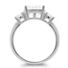 2.5 Carat Cushion Cut Classic 3 Stone CZ Ring