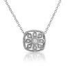 Sterling Silver Fancy Cubic Zirconia Pendant Necklace