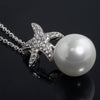 925 Silver Signity CZ Dancing Starfish Pearl Necklace