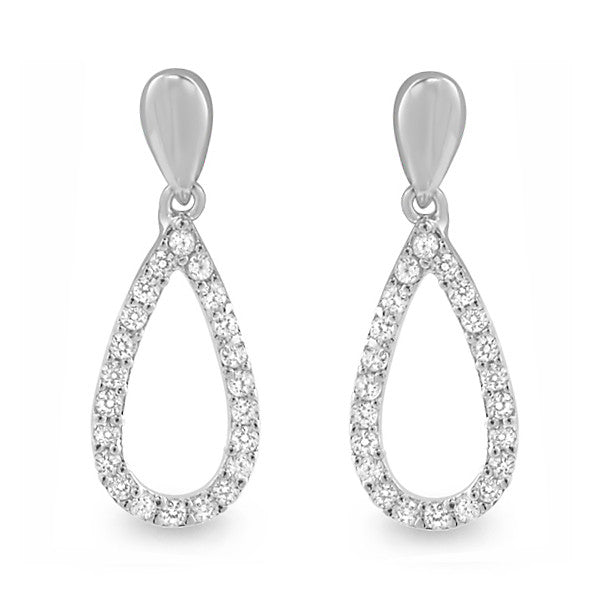 Sterling Silver Signity CZ Tear Drop Earrings
