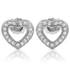 Sterling Silver Cubic Zirconia Heart Stud Earrings