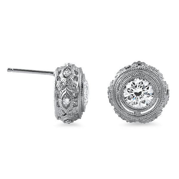 2.50 CTW Vintage Sterling Silver CZ Studs