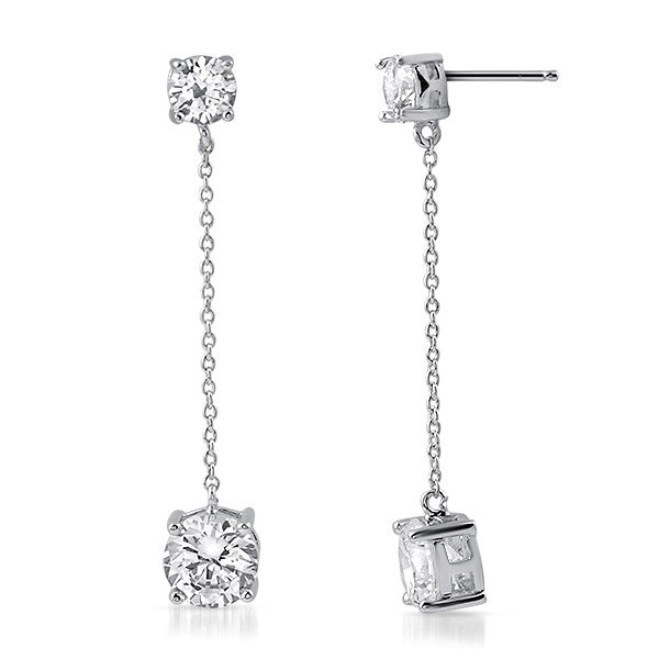 3.25 CTW Solitaires CZ Drop Earrings
