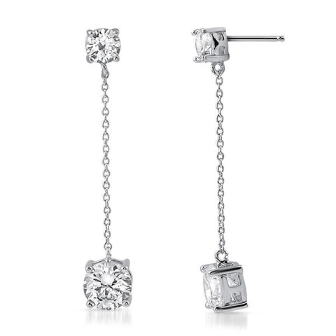 3.25 CTW Solitaires CZ Drop Earrings