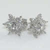 Sterling Silver Fancy Snowflake CZ Stud Earrings