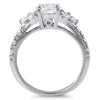 Sterling Silver Cubic Zirconia Engagement Ring Set