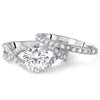 2.75 CTW Silver CZ Fancy Weave Engagement Ring Set