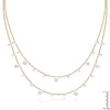 Gold Tone Glass Pearl Fashion Necklace
