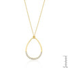 Matte Gold CZ Teardrop Pendant Set