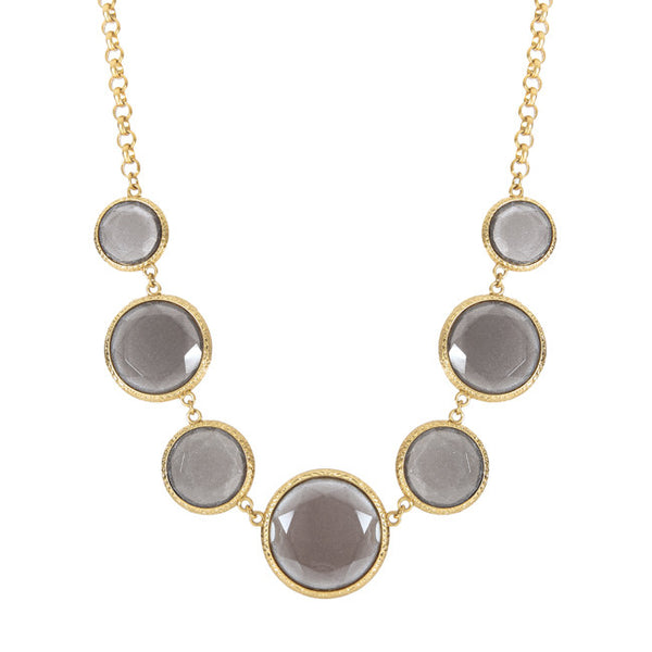 Gold Large Acrylic Crystal Fashion Necklace