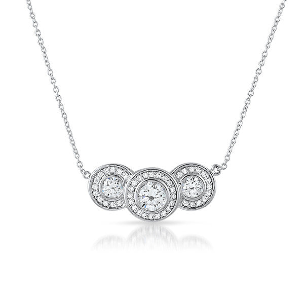 2.05 Carat Triple Halo CZ Pendant Set