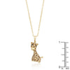 Champagne CZ Gold Tone Giraffe Pendant