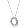 Silver CZ Twisted Circle Medallion with Necklace
