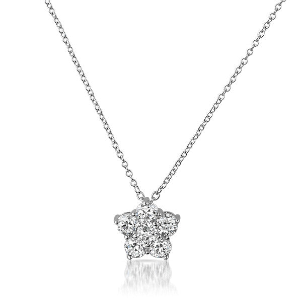 Silver 0.65 CTW Cubic Zirconia Star Necklace